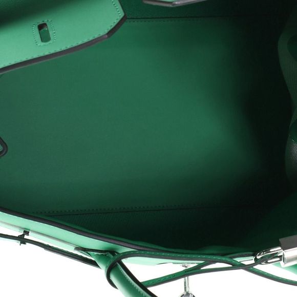 Hermes Fray Fray Birkin Bag Toile and Swift 35 Green, Neutral - Picture 6 of 8